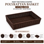 Heavy Rectangle Shaped Polyrattan Basket (1/1 Full Size) & Metal Wire - 53x32x8cm — view 1