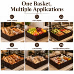Heavy Rectangle Shaped Polyrattan Basket (1/1 Full Size) & Metal Wire - 53x32x8cm — view 3