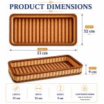 Heavy Rectangle Shaped Polyrattan Basket with Metal Wire - 53x32x9cm — view 2