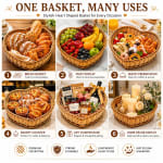 Heavy Heart Shaped Polyrattan Basket with Metal Wire - 30x27x10cm — view 6