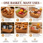 Heavy Square Shaped Polyrattan Basket with Metal Wire - 20x8cm — view 4