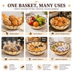 Heavy Round Shaped Polyrattan Basket with Flower Shaped Edges & Metal Wire - 20x7cm — view 4