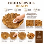 Heavy Round Shaped Polyrattan Basket with Flower Shaped Edges & Metal Wire - 25x7cm — view 5