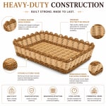 Heavy Rectangle Shaped Polyrattan Basket with Flower Shaped Edges & Metal Wire - 30x21.6x6.5cm — view 3