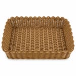 Heavy Rectangle Shaped Polyrattan Basket with Flower Shaped Edges & Metal Wire - 30x21.6x6.5cm — view 7