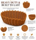 Heavy Oval Shaped Polyrattan Basket with Flower Edges & Metal Wire - 24x20x8cm — view 3