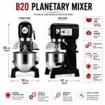 Electric Planetary Mixer with 3 Whisk Attachments & Safety Guard - Black Body | Gear Model — view 4