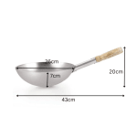 Wooden Handle SS Wok — view 2