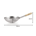 Wooden Handle SS Wok — view 2
