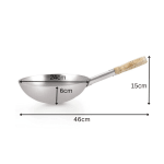 Wooden Handle SS Wok — view 2