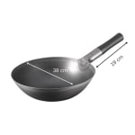 Black Handle Metal Wok witth Ultra Heavy Rubber Grip — view 2