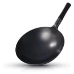 Black Handle Metal Wok witth Ultra Heavy Rubber Grip — view 7