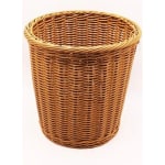 Heavy Cylindrical Shaped Poyrattan Basket with Metal Wire 14x16cm - Walnut Brown — view 1