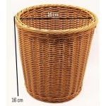 Heavy Cylindrical Shaped Poyrattan Basket with Metal Wire 14x16cm - Walnut Brown — view 2