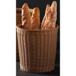Heavy Cylindrical Shaped Poyrattan Basket with Metal Wire 14x16cm - Walnut Brown — view 3
