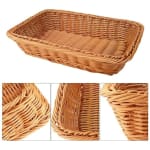 No.13 Heavy Rectangle Shaped Polyrattan Basket with Metal Wire 26x20x7cm - Walnut Brown — view 4