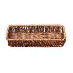 No.3 Heavy Long Rectangle Shaped Polyrattan Basket with Metal Wire 23x8x4cm - Walnut Brown — view 1