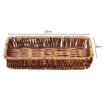 No.3 Heavy Long Rectangle Shaped Polyrattan Basket with Metal Wire 23x8x4cm - Walnut Brown — view 2