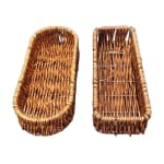 No.4 Heavy Long Oval Shaped Polyrattan Basket with Metal Wire 24x9x4cm - Walnut Brown — view 5
