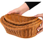 Heavy Boat Shaped Polyrattan Basket with Metal Wire - Small — view 4