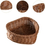 Heavy Heart Shaped Polyrattan Basket with Metal Wire - 30x27x10cm — view 4