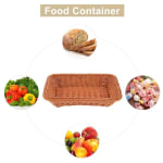 Heavy Rectangle Shaped Polyrattan Basket with Metal Wire - 53x32x9cm — view 3