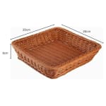 Heavy Square Shaped Polyrattan Basket with Metal Wire - 20x8cm — view 2