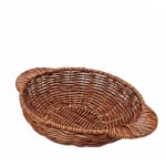 Heavy Round Shaped Polyrattan Basket with Handles & Metal Wire - 20x8cm — view 1