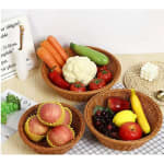 Heavy Round Shaped Polyrattan Basket with Metal Wire - 20x8cm — view 3