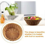 Heavy Round Shaped Polyrattan Basket with Metal Wire - 20x8cm — view 5