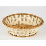 Heavy Round Shaped Polyrattan Basket with Metal Wire - 20x8cm — view 7