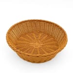 Heavy Round Shaped Polyrattan Basket with Metal Wire - 25x7cm — view 1