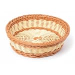 Heavy Round Shaped Polyrattan Basket with Metal Wire - 23x8cm — view 1
