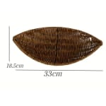 Heavy Boat Platter Shaped Polyrattan Basket with Metal Wire - Walnut Brown — view 2