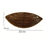 Heavy Boat Platter Shaped Polyrattan Basket with Metal Wire - Walnut Brown — view 2