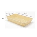 Heavy Rectangle Shaped Polyrattan Basket with PC Roll Top Lid (1/1 Full Size) & Metal Wire - 53x32x8cm — view 2