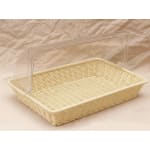 Heavy Rectangle Shaped Polyrattan Basket with PC Roll Top Lid (1/1 Full Size) & Metal Wire - 53x32x8cm — view 7