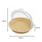 Heavy Round Shaped Polyrattan Basket with PC Roll Top Lid & Metal Wire - 40x10cm — view 2