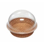 Heavy Round Shaped Polyrattan Basket with PC Roll Top Lid & Metal Wire - 40x10cm — view 8