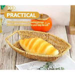 Heavy Oval Shaped Polyrattan Basket with Handle & Metal Wire - Walnut Brown — view 5