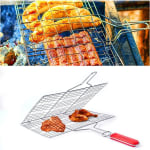Wooden Handle MS BBQ Grill Net - Rectangle — view 3