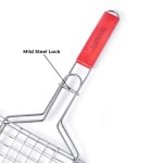 Wooden Handle MS BBQ Grill Net - Rectangle — view 6
