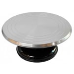Smooth Rotating Heavy Cake Stand - Aluminium Top | Black Base — view 1