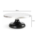 Smooth Rotating Heavy Cake Stand - Aluminium Top | Black Base — view 2