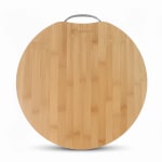 VERATTI Wooden Round Chopping Board with SS Handle and 1.8cm Thickness — view 1