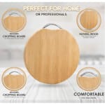 VERATTI Wooden Round Chopping Board with SS Handle and 1.8cm Thickness — view 5