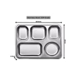 SS Bento/Thali/Meal Box with Lid 5 Compartments — view 2