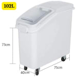 Plastic Ingredient Bin with Wheels & PC Grain Scoop — view 2