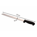 Plastic Black Handle Bread Knife with Small Teeth — view 2