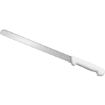 Plastic White Handle Bread Knife with Teeth — view 1